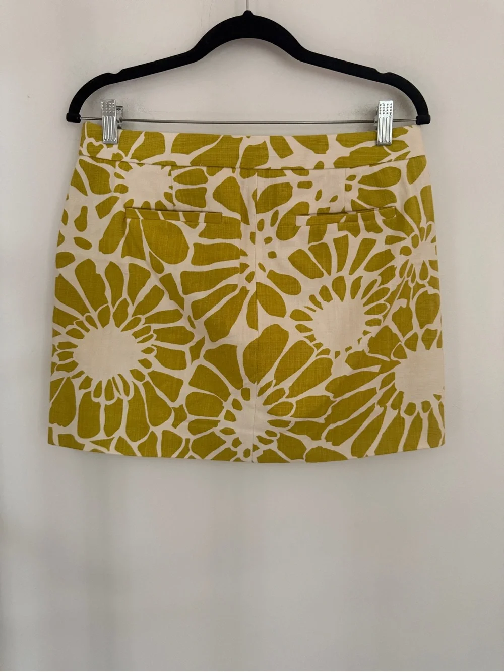 J.Crew Floral Cotton Mini Skirt Mustard Ivory Size 6